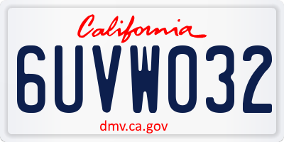 CA license plate 6UVW032