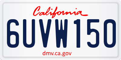 CA license plate 6UVW150