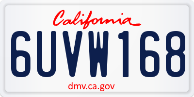 CA license plate 6UVW168