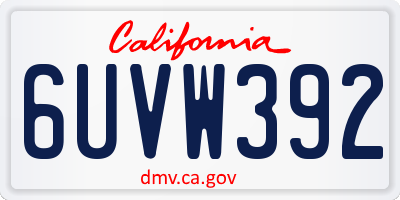 CA license plate 6UVW392
