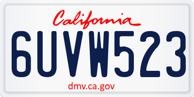 CA license plate 6UVW523