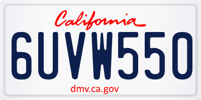 CA license plate 6UVW550