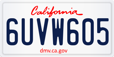 CA license plate 6UVW605