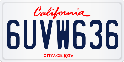 CA license plate 6UVW636