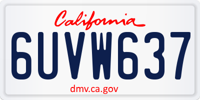 CA license plate 6UVW637