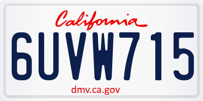 CA license plate 6UVW715