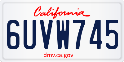 CA license plate 6UVW745