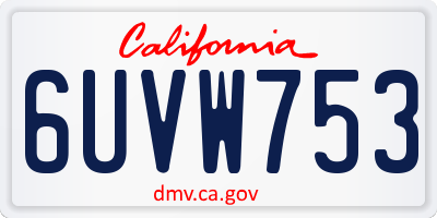 CA license plate 6UVW753