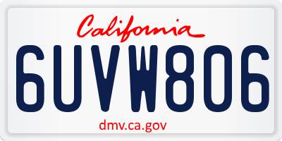 CA license plate 6UVW806