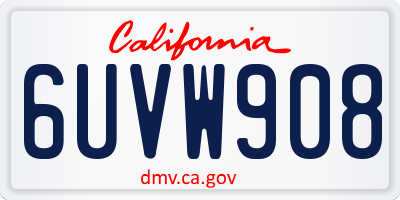 CA license plate 6UVW908
