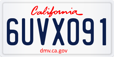 CA license plate 6UVX091