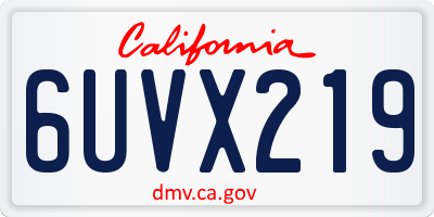 CA license plate 6UVX219