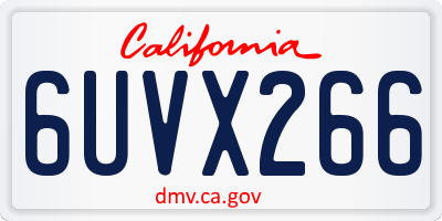 CA license plate 6UVX266
