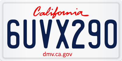 CA license plate 6UVX290