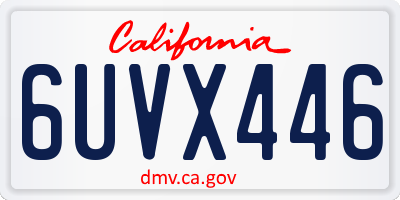 CA license plate 6UVX446