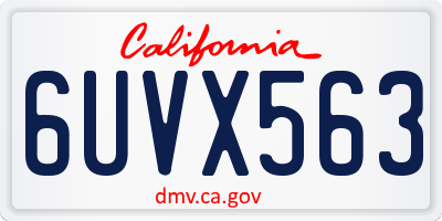 CA license plate 6UVX563