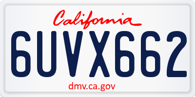 CA license plate 6UVX662