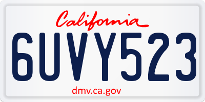 CA license plate 6UVY523