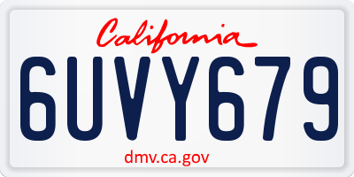 CA license plate 6UVY679