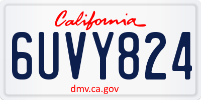 CA license plate 6UVY824