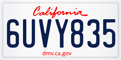 CA license plate 6UVY835