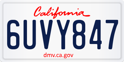 CA license plate 6UVY847