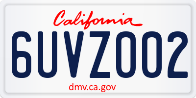 CA license plate 6UVZ002
