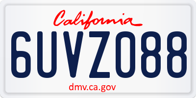 CA license plate 6UVZ088