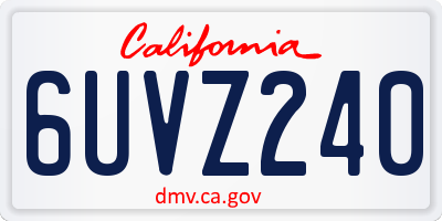 CA license plate 6UVZ240