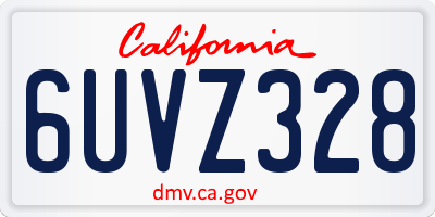 CA license plate 6UVZ328