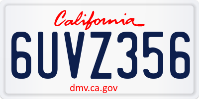 CA license plate 6UVZ356