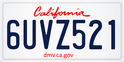 CA license plate 6UVZ521