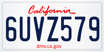 CA license plate 6UVZ579