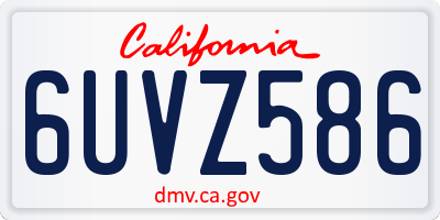CA license plate 6UVZ586
