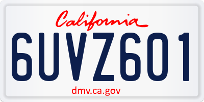 CA license plate 6UVZ601