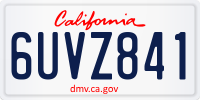 CA license plate 6UVZ841