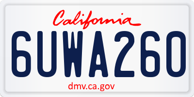 CA license plate 6UWA260