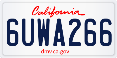 CA license plate 6UWA266
