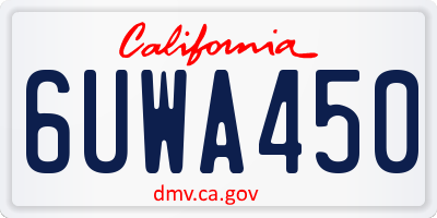 CA license plate 6UWA450