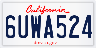 CA license plate 6UWA524