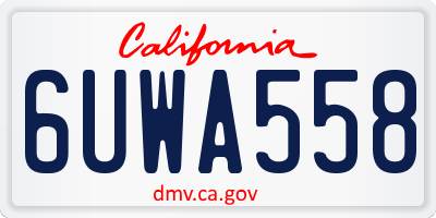 CA license plate 6UWA558