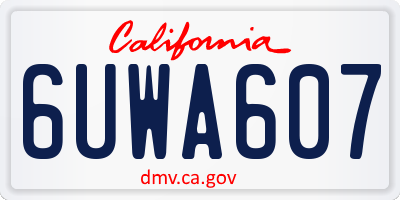 CA license plate 6UWA607