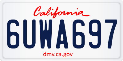CA license plate 6UWA697