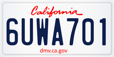CA license plate 6UWA701