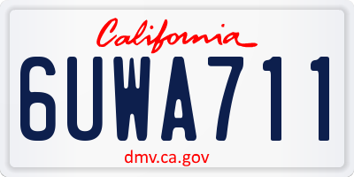 CA license plate 6UWA711