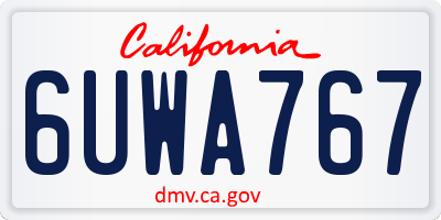 CA license plate 6UWA767
