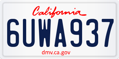 CA license plate 6UWA937