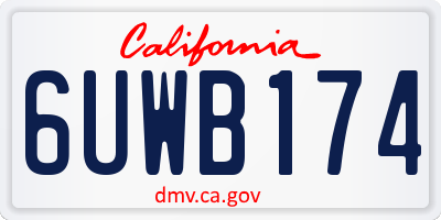 CA license plate 6UWB174