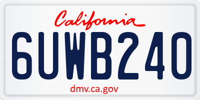 CA license plate 6UWB240