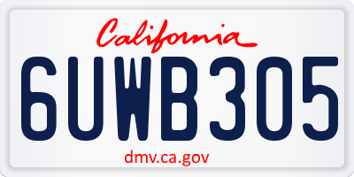 CA license plate 6UWB305